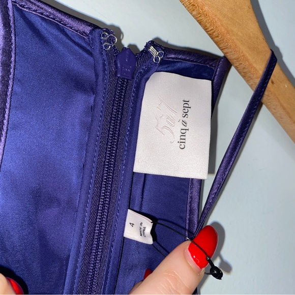 Cinq a Sept Dark Purple Halter Cutout Midi Dress - Picture 8 of 11